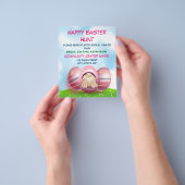 Adorable Ostersonne mit rosa Streifen Ei Ostern Flyer (Gruppe)