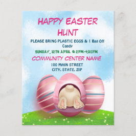 Adorable Ostersonne mit rosa Streifen Ei Ostern Flyer