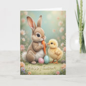 Adorable Ostersonne und Kick Frühjahr Gruß Karte (Vorderseite)