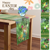 Adorable Ostersonnige Illustration Mittelgroßer Tischläufer