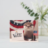 Adorable Otter-Abstimmung Postkarte (Stehend Vorderseite)