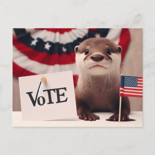 Adorable Otter-Abstimmung Postkarte (Vorderseite)