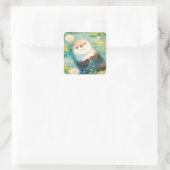 Adorable Otter Aufkleber mit Wasserlilien (Tasche)