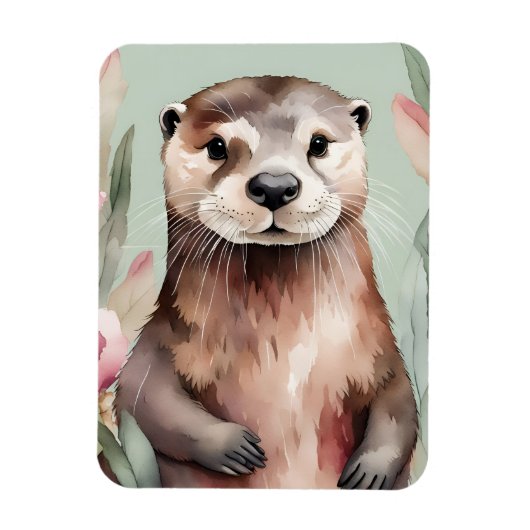 Adorable Otter Boho Wasserfarbe Magnet (Vertikal)