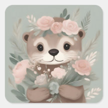 Adorable Otter Boho Wasserfarbe