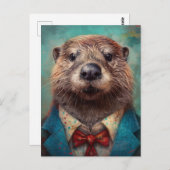 Adorable Otter in einem Anzug Postkarte (Vorne/Hinten)