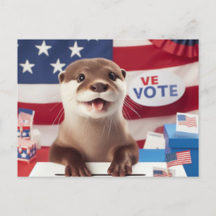 Adorable Otter Patriotic Abstimmung Postkarte