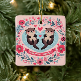 Adorable Otter pun Keramikornament