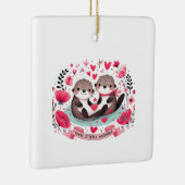 Adorable Otter pun Keramikornament (Rechts)