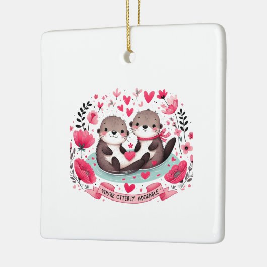 Adorable Otter pun Keramikornament (Links)