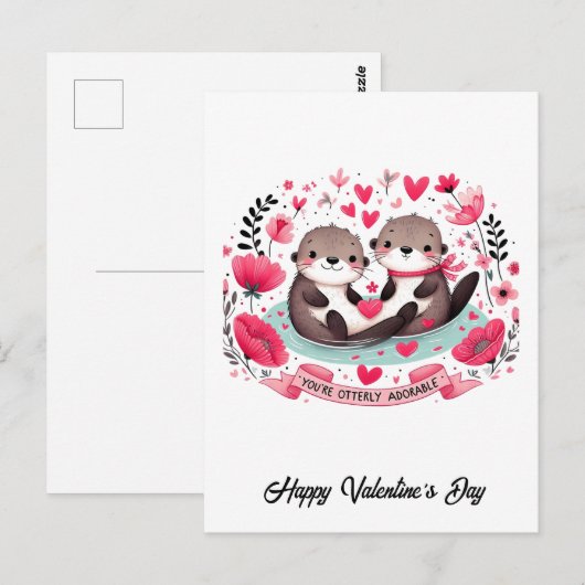 Adorable Otter pun Postkarte (Vorne/Hinten)