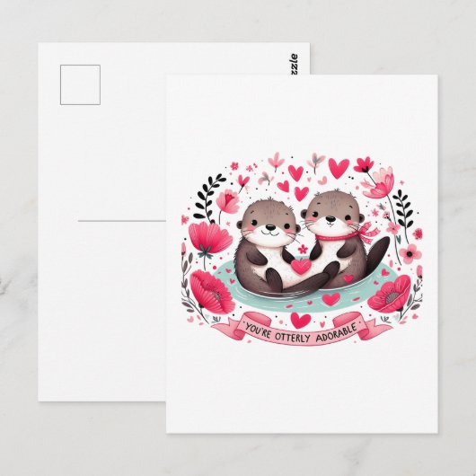 Adorable Otter pun Postkarte (Vorne/Hinten)