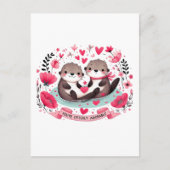 Adorable Otter pun Postkarte (Vorderseite)