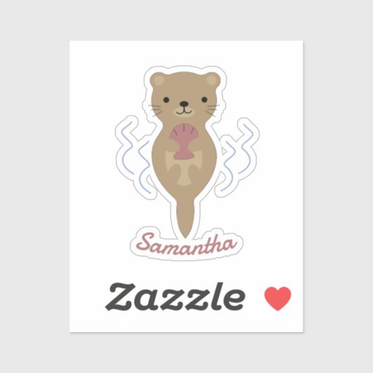 Adorable Otter Square Aufkleber (Blatt)