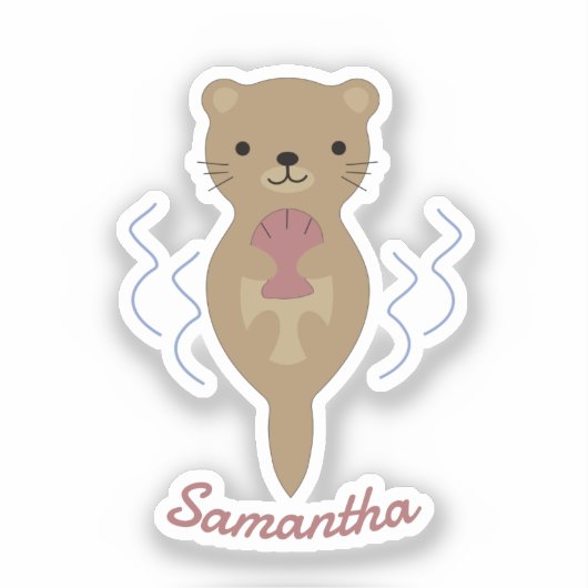 Adorable Otter Square Aufkleber (Vorderseite)