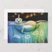 Adorable Otter Unicorn Postkarte (Vorne/Hinten)