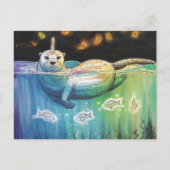 Adorable Otter Unicorn Postkarte (Vorderseite)