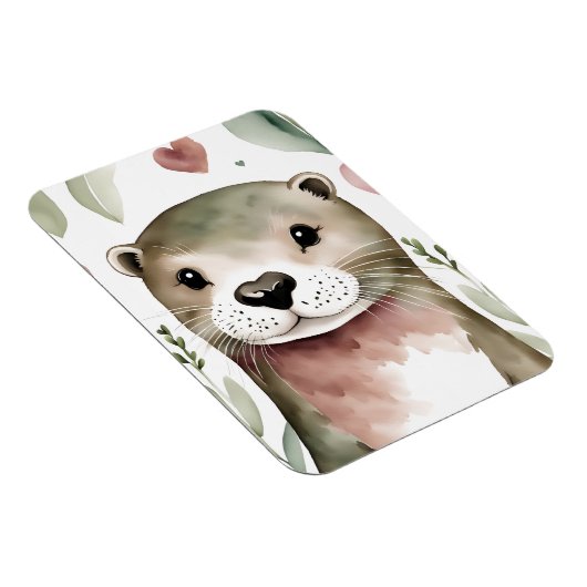 Adorable Otter Wasserfarbe Magnet (Rechte Seite)