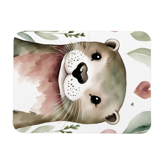 Adorable Otter Wasserfarbe Magnet (Horizontal)