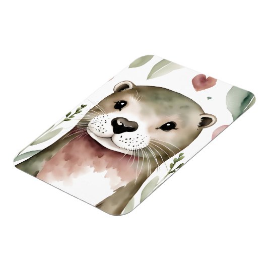 Adorable Otter Wasserfarbe Magnet (Linke Seite)