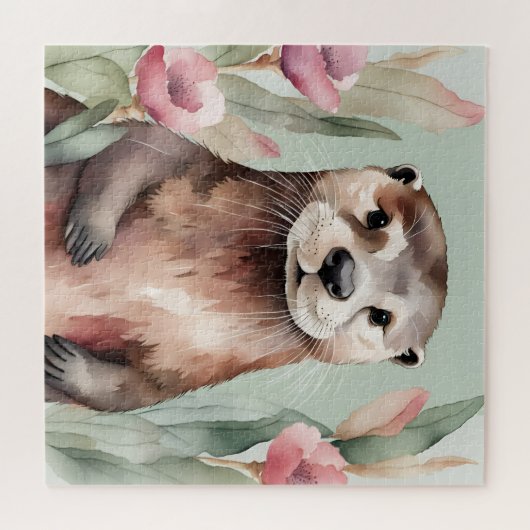 Adorable Otter Wasserfarbe Puzzle (Horizontal)