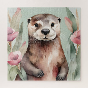 Adorable Otter Wasserfarbe Puzzle