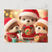 Adorable Otters dekorieren Weihnachtskekse Postkarte (Vorderseite)