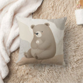 Adorable Ours Brun à la Marguerite - Aquarelle Kissen (Decke)