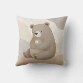 Adorable Ours Brun à la Marguerite - Aquarelle Kissen (Rückseite)