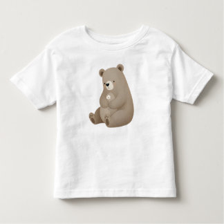 Adorable Ours Brun à la Marguerite – Illustration Kleinkind T-shirt