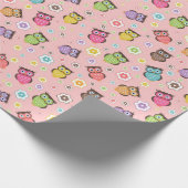 Adorable Owl and Floral Design Geschenkpapier (Ecke)