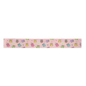 Adorable Owl and Floral Design Satinband (Vorderseite)
