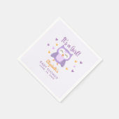 Adorable Owl Baby Shower Girl Serviette (Ecke)