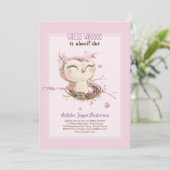 Adorable OWL Baby Shower Girls oder Boys Einladung (Stehend Vorderseite)