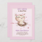 Adorable OWL Baby Shower Girls oder Boys Einladung (Vorne/Hinten)