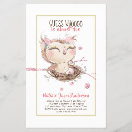 Adorable OWL Baby Shower Girls oder Boys Einladung Flyer
