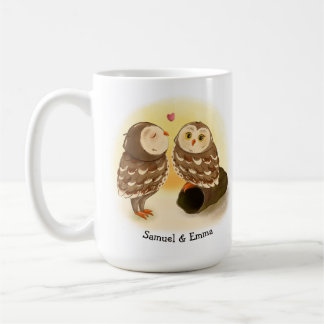 Adorable Owl Couple in der Sunset Romantische Tass Kaffeetasse