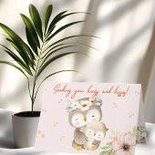 Adorable Owl Happy Mother Day Card Dankeskarte