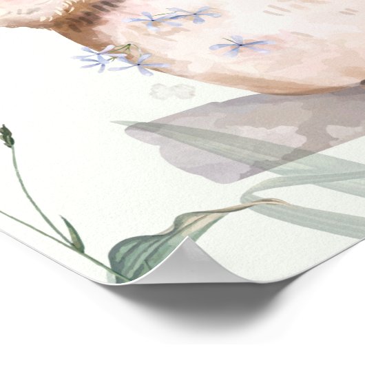 Adorable Owl Illustration Poster (Ecke)