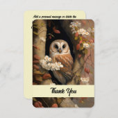 Adorable Owl Oil Painting Dankeskarte (Vorne/Hinten)