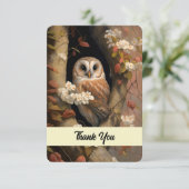 Adorable Owl Oil Painting Dankeskarte (Stehend Vorderseite)