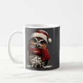 Adorable Owl With Santa Hat Snowy Winter Christmas Kaffeetasse (Links)