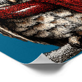 Adorable Owl With Santa Hat Snowy Winter Christmas Poster (Ecke)