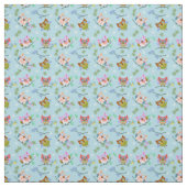 Adorable Owls auf blauem Hintergrund Stoff (Muster)