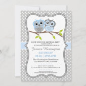 Adorable Owls Baby Dusche Einladung (Vorderseite)