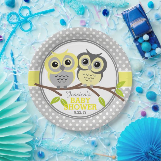 Adorable Owls Baby Dusche Pappteller (Party)
