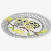 Adorable Owls Baby Dusche Pappteller (Schrägansicht)