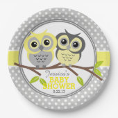 Adorable Owls Baby Dusche Pappteller (Vorderseite)