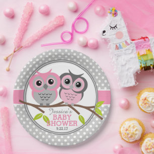 Adorable Owls Baby Dusche Pappteller