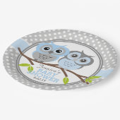 Adorable Owls Baby Dusche Pappteller (Schrägansicht)